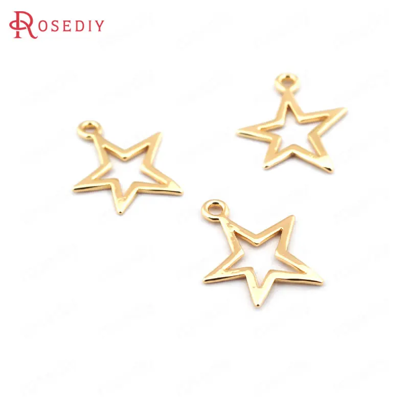 (33569)10PCS 14*12MM 24K Gold Color Brass Star Charms Pendants High Quality Diy Jewelry Findings Accessories wholesale | Украшения и