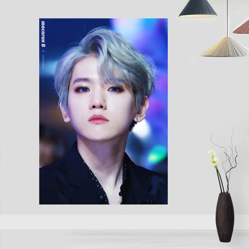 Modern Picture BAEK HYUN Poster Paintings For Living Room Wall Art Silk Fabric Cloth Decoration Children Gift | Дом и сад