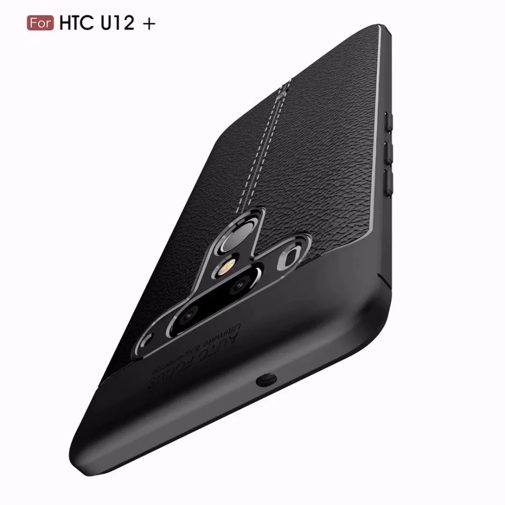 Для HTC U12 Plus чехол мягкий силиконовый край бампер роскошный ТПУ кожаный для Desire 12