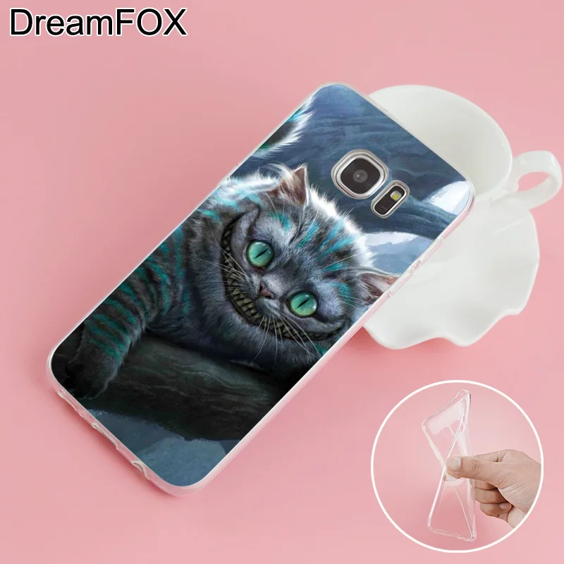 DREAMFOX L134 Чеширский кот Мягкий ТПУ силиконовый чехол для samsung Galaxy S5 S6 S7 S8 S9 S10 S10E Lite Edge