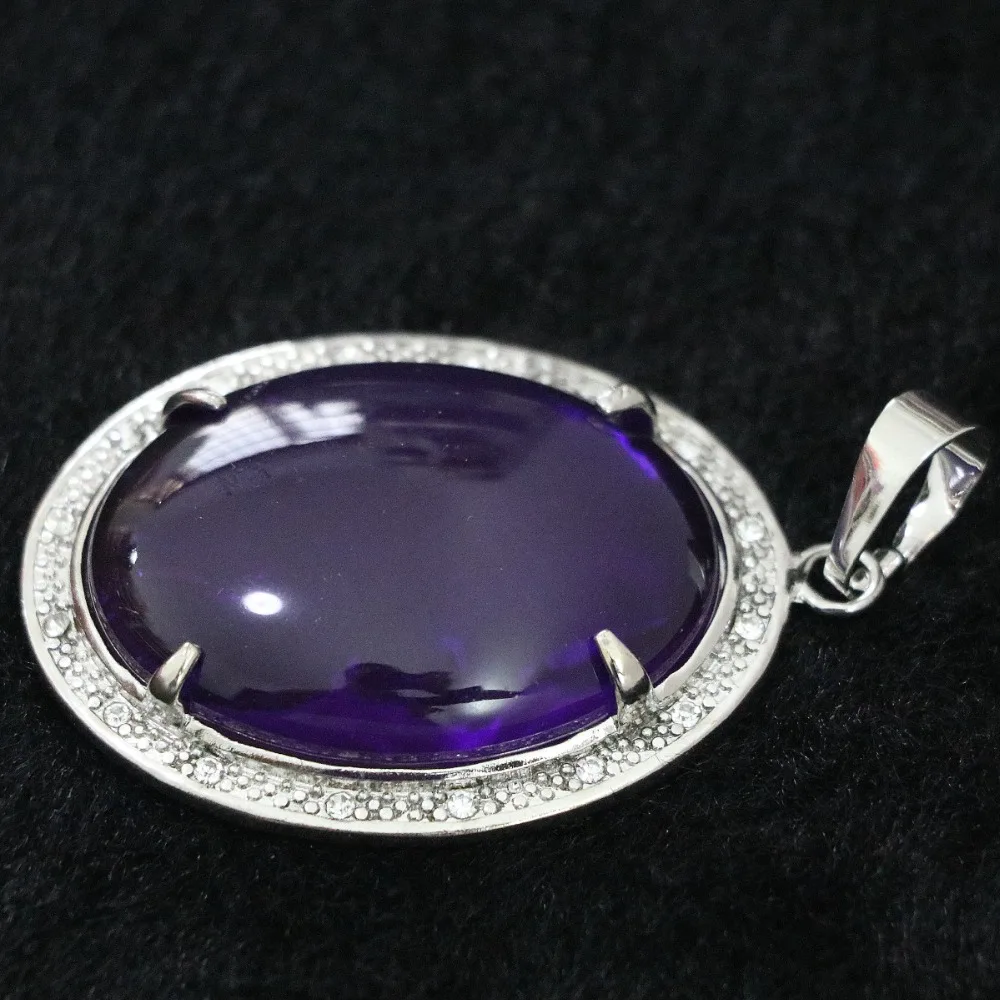 Горячая Распродажа модный красный фиолетовый камень natrual chalcedony 38x49 мм Овальный