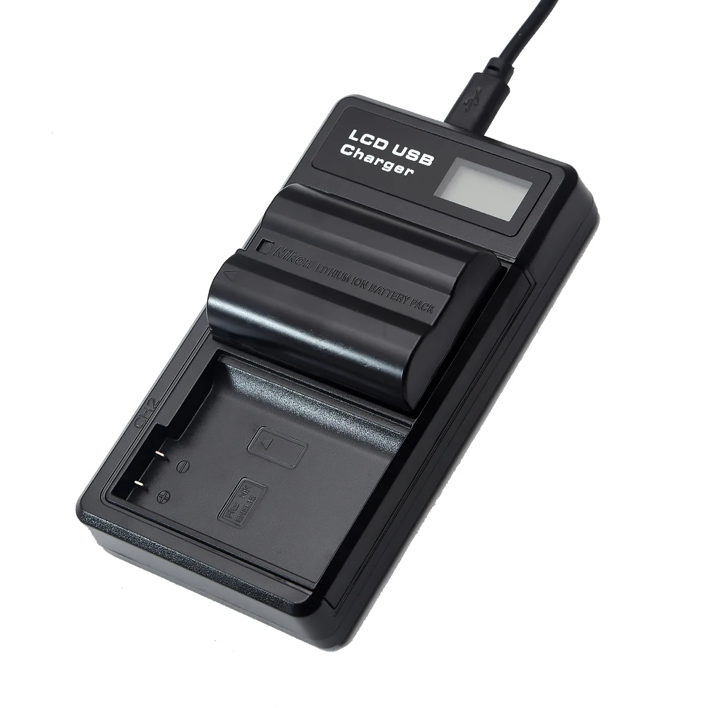 Двойное зарядное устройство USB с ЖК-дисплеем для Nikon EN-EL15 D7100 D750 D7000 D7200 D810 D610 D800 D800E