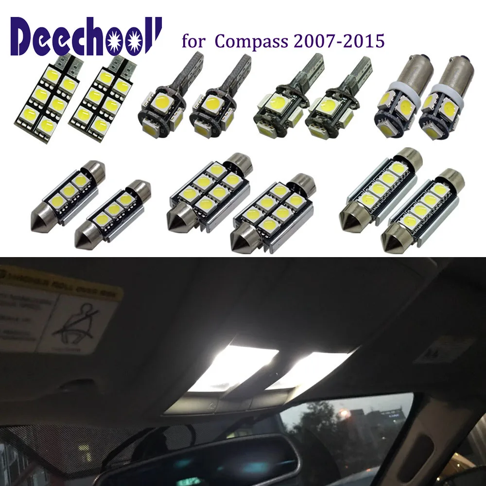 Автомобильная светодиодная лампа deechooll 8 шт. для Jeep Compass 07 15 автомобильная