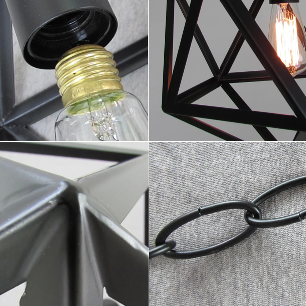 Черный подвесной светильник из кованого железа промышленный для офиса отеля