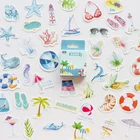 Клейкие стикеры сделай сам для летнего океана и пляжа, 1 коробка, декоративные наклейки для скрапбукинга, дневника, альбомной стик, этикетка