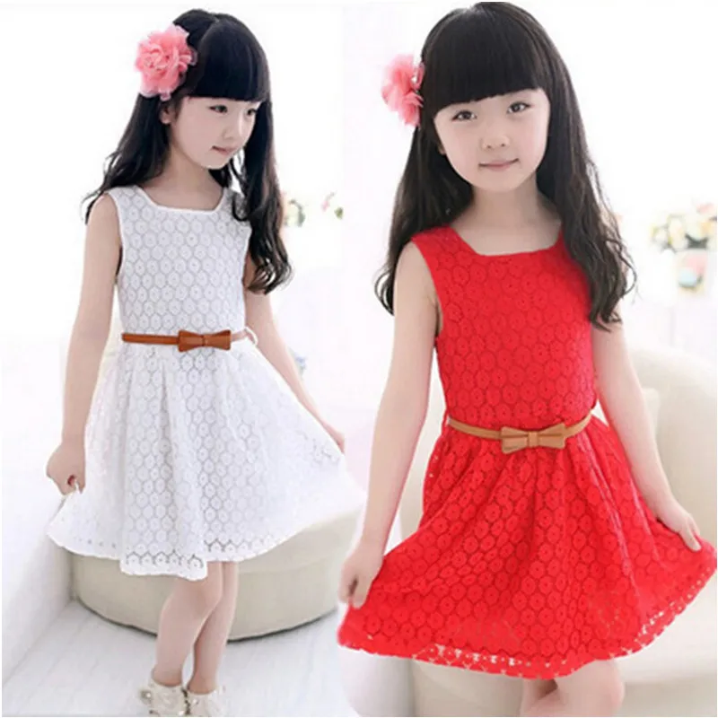 2018 новые летние кружевные жилет для девочек платье маленьких детское принцессы