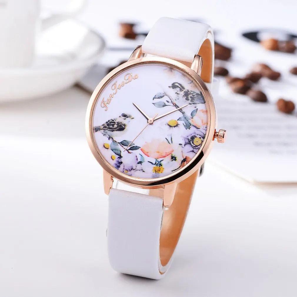 Кварцевые часы с круглыми циферблатами женские модные кожаным ремешком|Женские