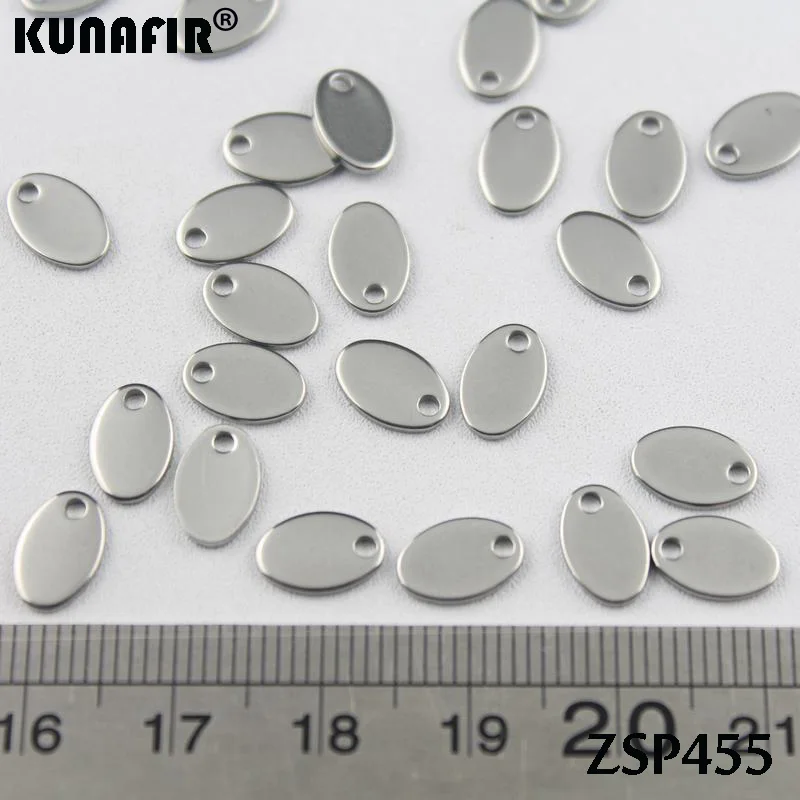ZSP455 KUNAFIR сталь цветная лазерная гравировка логотип бирки из нержавеющей стали резьба логотип ярлыки для ожерелья 50-500 шт./лот Ювелирная часть - Цвет: ZSP455