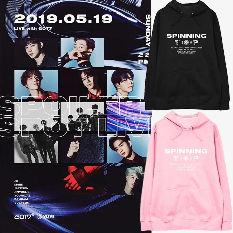 Kpop GOT7 волчок толстовки с принтом Мужские/Женские Осенние Теплые корейские