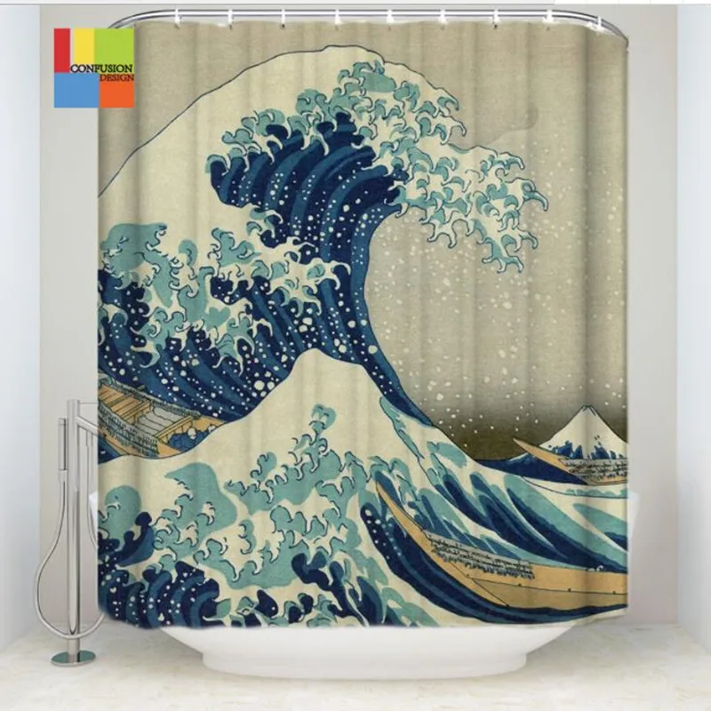 2019 High Quality 3D printing Sea Turtle Shower Curtain Waterproof with Hooks Bathroom Curtains for Home Decorations | Дом и сад