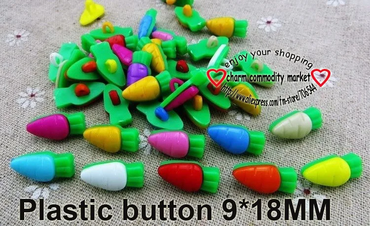 100 шт. окрашенные в морковь пластиковые пуговицы пальто сапоги Швейные