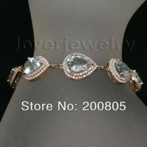 LOVERJEWELRY Груша 7x9 мм сплошной 14K серьги из розового золота с натуральным алмаз
