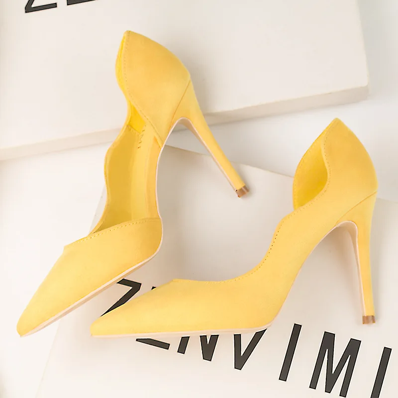 

2019 Women Pumps Fashion High Heels Shoes Black Pink Yellow Shoes Women bridal Wedding Shoes Ladies