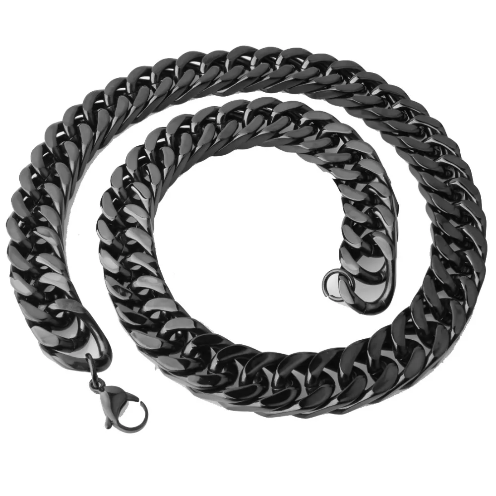 Новая мода Любая длина 17 мм широкая Снаряженная кубинская ссылка 316L ожерелье из