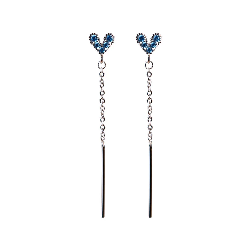 2019 новые серьги в форме сердца серебряные иглы 925 женские яркие сережки никогда