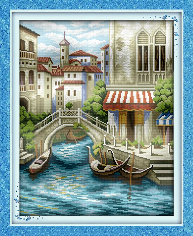 

Natural scenery cross stitch kit 14ct 11ct count printed canvas stitching embroidery DIY handmade needlework