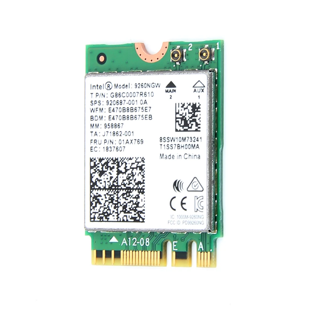 Двухдиапазонная Беспроводная связь 1,73 Гбит/с для Intel 9260 9260NGW NGFF Wifi карта 2,4 ГГц/5 ГГц 802.11ac Bluetooth 5,0 MU-MIMO с антенной