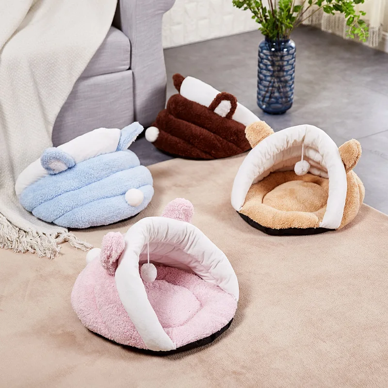HEYPET Коралловая флисовая кровать для кошек домик домашних животных плюшевый