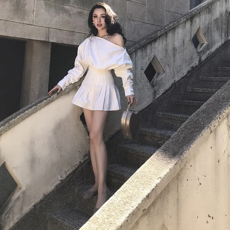 Le palais vintage 2018FW элегантное ТРАПЕЦИЕВИДНОЕ ПЛАТЬЕ с открытыми плечами тонкое