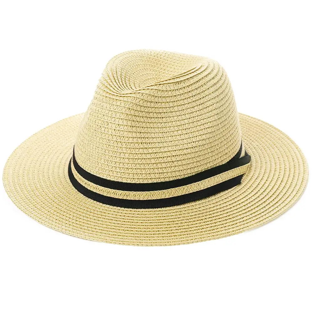 

FANCET Beach Straw Hats For Women Summer Adjustable Casual Fashion Paper Straw Packable Foldable Rollable Ladies Hats 00714