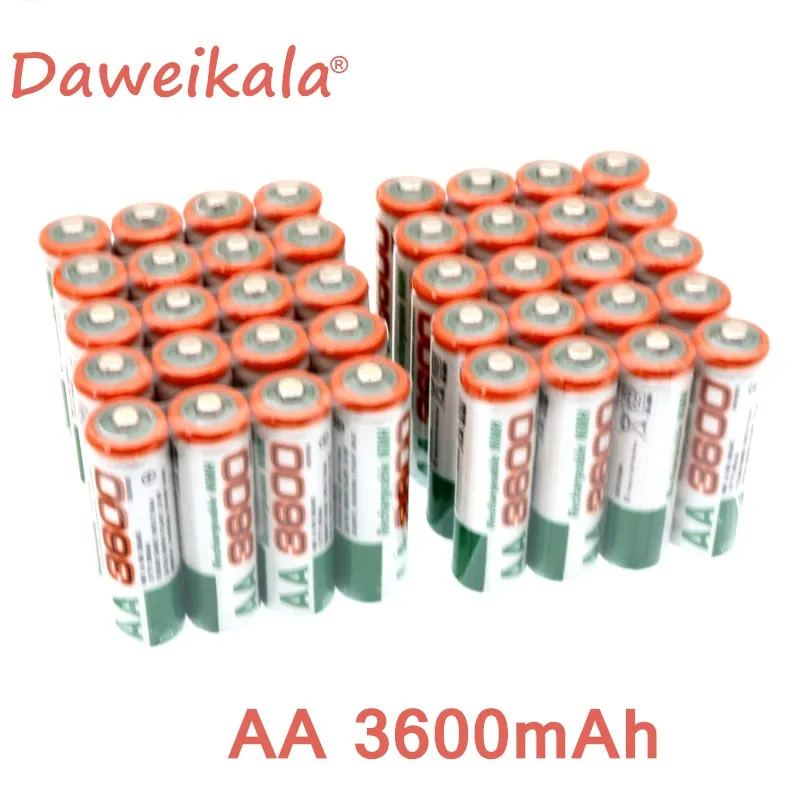 Оригинальная Аккумуляторная батарея AA 1,2 V AA 3600mAh Ni-MH предварительно Заряженная аккумуляторная батарея 2A Baterias для камеры с