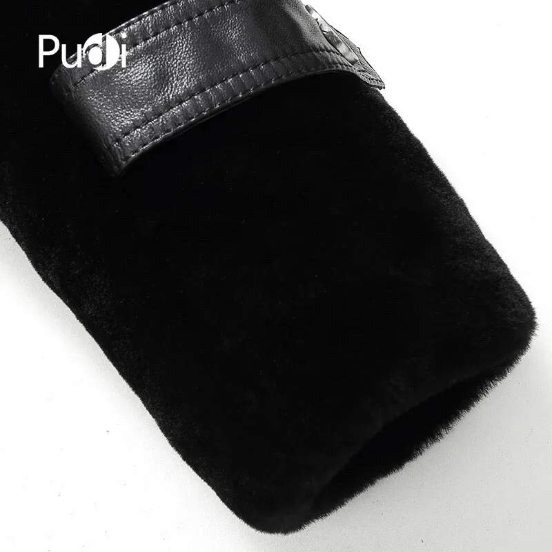 PUDI MT8106 мужские новые модные меховые куртки из натуральной шерсти с воротником из меха норки, осенне-зимняя повседневная верхняя одежда
