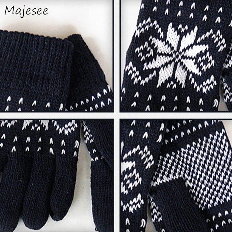 

Gloves Men 2020 Printed Full Finger Soft Warm Simple Outdoor Comfortable Winter Windproof Glove Mens Daily Knitting Mittens