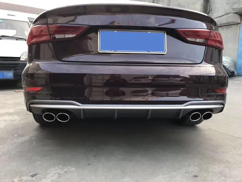 Для A3 S3 SLine PP Диффузор, губа на задний бампер для Audi A3 S3 седан хэтчбек