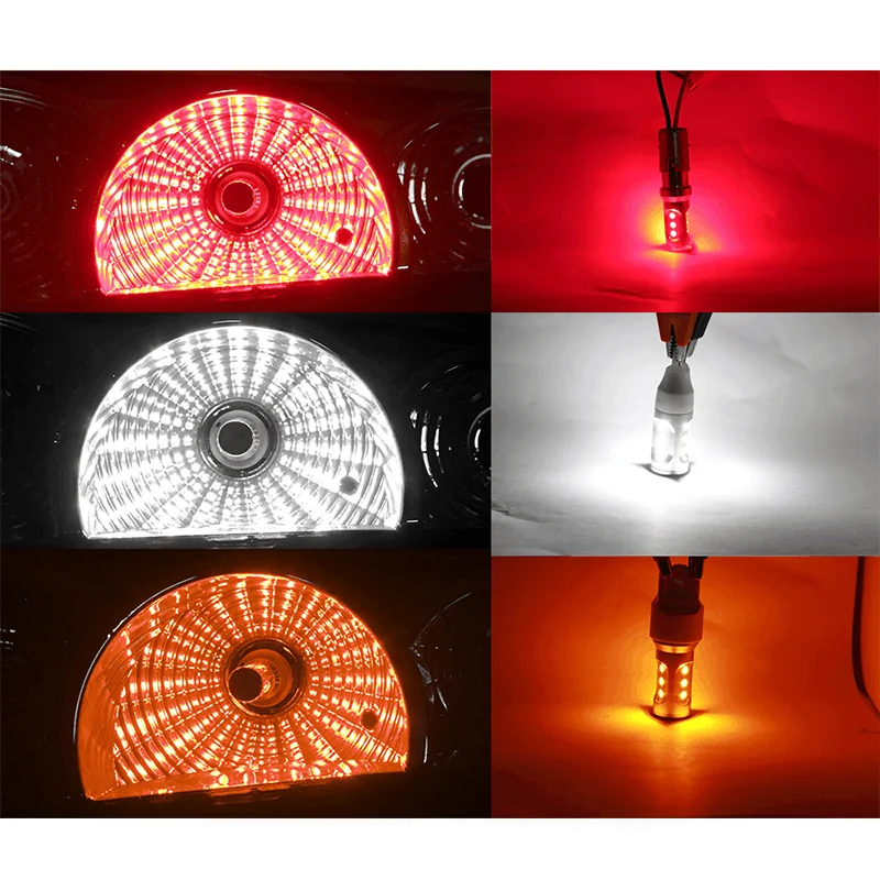 Cnsunnylight автомобилей светодиодные лампы canbus T15 W16W T20 7440 7443 1156 S25 1157 T25 3156 3157 5202 H16 PY24W ошибка Бесплатный обратный освещения