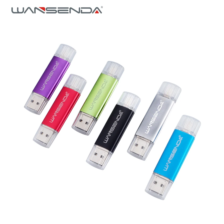 USB флеш накопитель Wansenda металлический OTG 4 ГБ 8 16 32 64 128 256 внешняя Usb флешка для