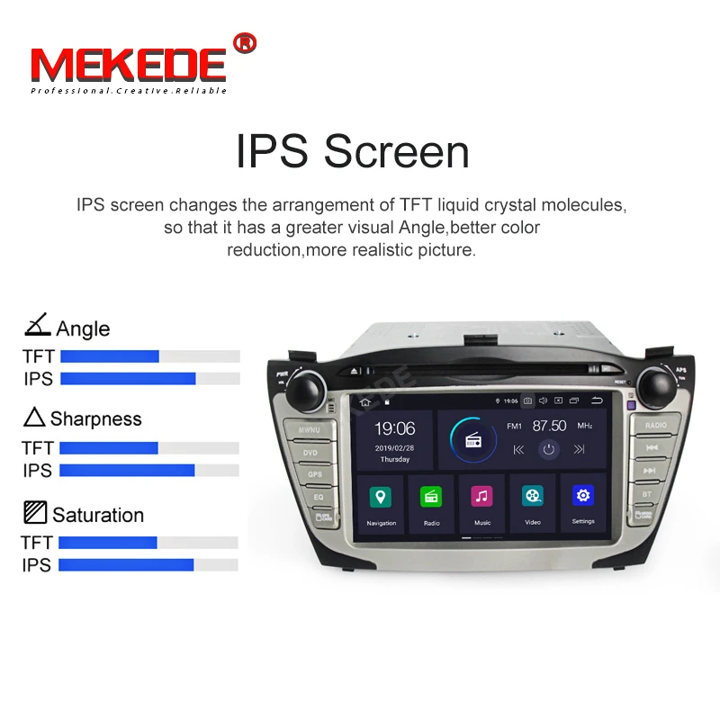 Mekede автомобильный Радио Мультимедиа Видео плеер навигация gps DVD Android 9,0 для hyundai/IX35/TUCSON 2009- с DSP ips