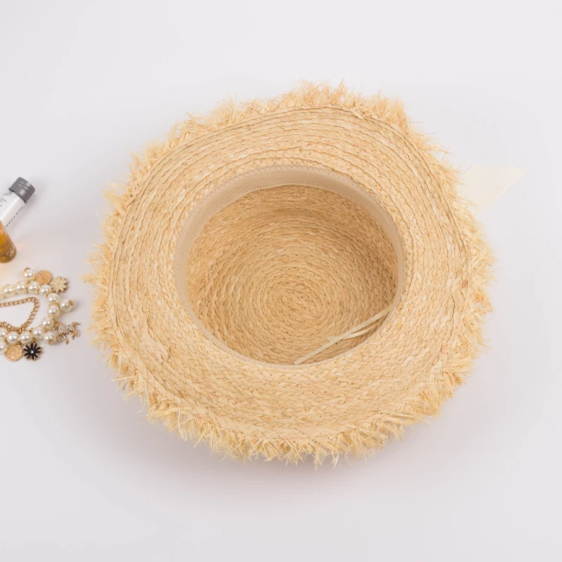 Шляпа из 100% натуральной рафии с бантом летняя|sunscreen hats|straw hats womenstraw hat |