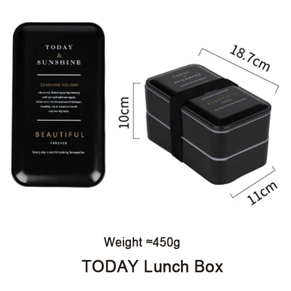 Box 3 Креативный пластиковый Ланч-бокс, черный двухслойный контейнер для еды, Многофункциональный Портативный Ланч-бокс для взрослых и детей, пригодный для микроволновки, 2000 мл - Цвет: Box 3