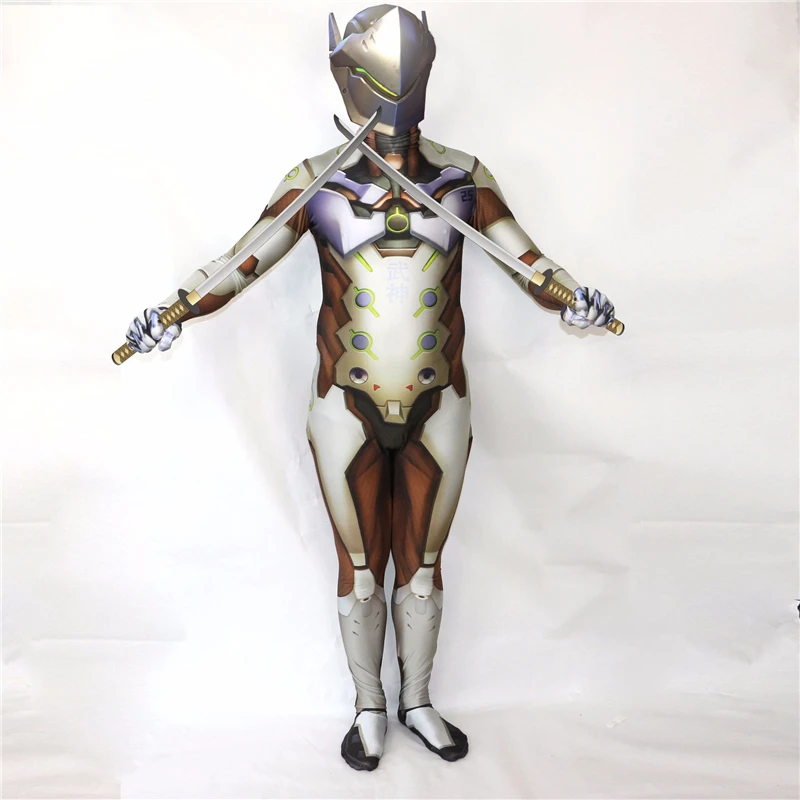 OW DVA костюм генджи спандекс 3D принт Genji супергерой zentai на заказ Хэллоуин Косплей