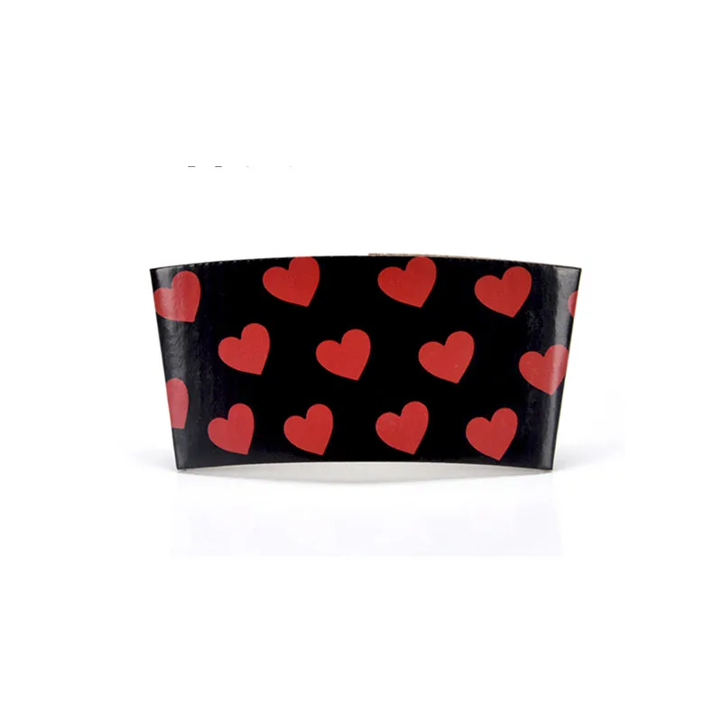 cup sleeve2 50 шт Анти-обжимные толстые бумажные стаканчики одноразовые кофейные стаканчики для горячих напитков упаковочные стаканчики с изоляцией крафт-бумажные втулки и крышки - Цвет: cup sleeve2