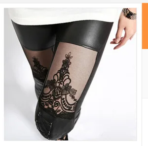Осеннее Европейское и американское кожаное нижнее белье с кружевным поясом, тонкие сексуальные брюки из свинины