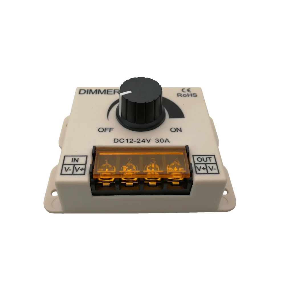 30A светодиодный диммер 12V 24V 720W Макс большой мощности для СВЕТОДИОДНЫЙ одной полосы ручка переключателя управления электрическим током крышка регулятор освещения