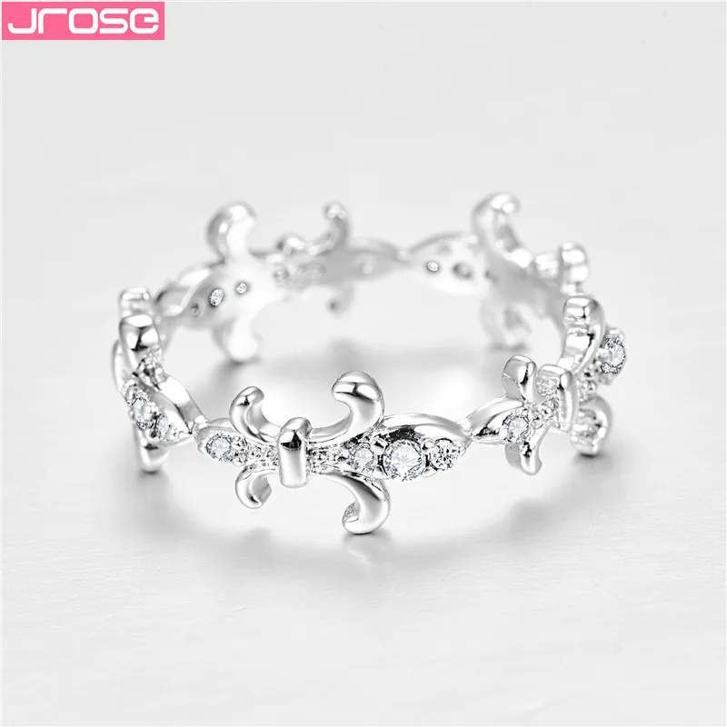 JROSE трендовые кольца для женщин новый дизайн подвески черный кубический цирконий