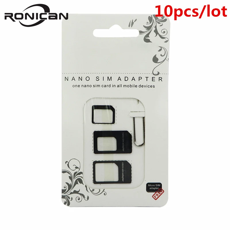 10 шт. адаптер для micro SIM-карты 4 в 1 | Мобильные телефоны и аксессуары
