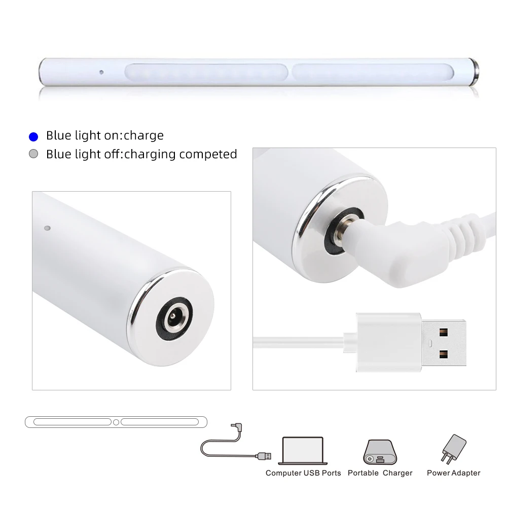 Светодиодная подсветка под шкаф 30 см 22 светодиодный s USB Перезаряжаемый светодиодный ночник с регулируемой яркостью для кухни с батареей