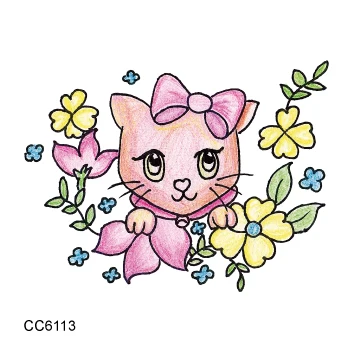 CC6113 Мультфильм тату Единорог для детей милый лошадь собака олень поддельные татуаж детей временные водостойкий боди-арт татуировки стикер - Цвет: CC6113