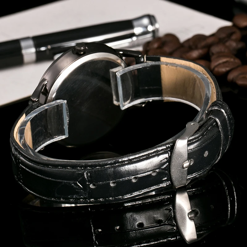 GERIDUN Горячие мужские часы модные роскошные кожаные Модные Повседневные