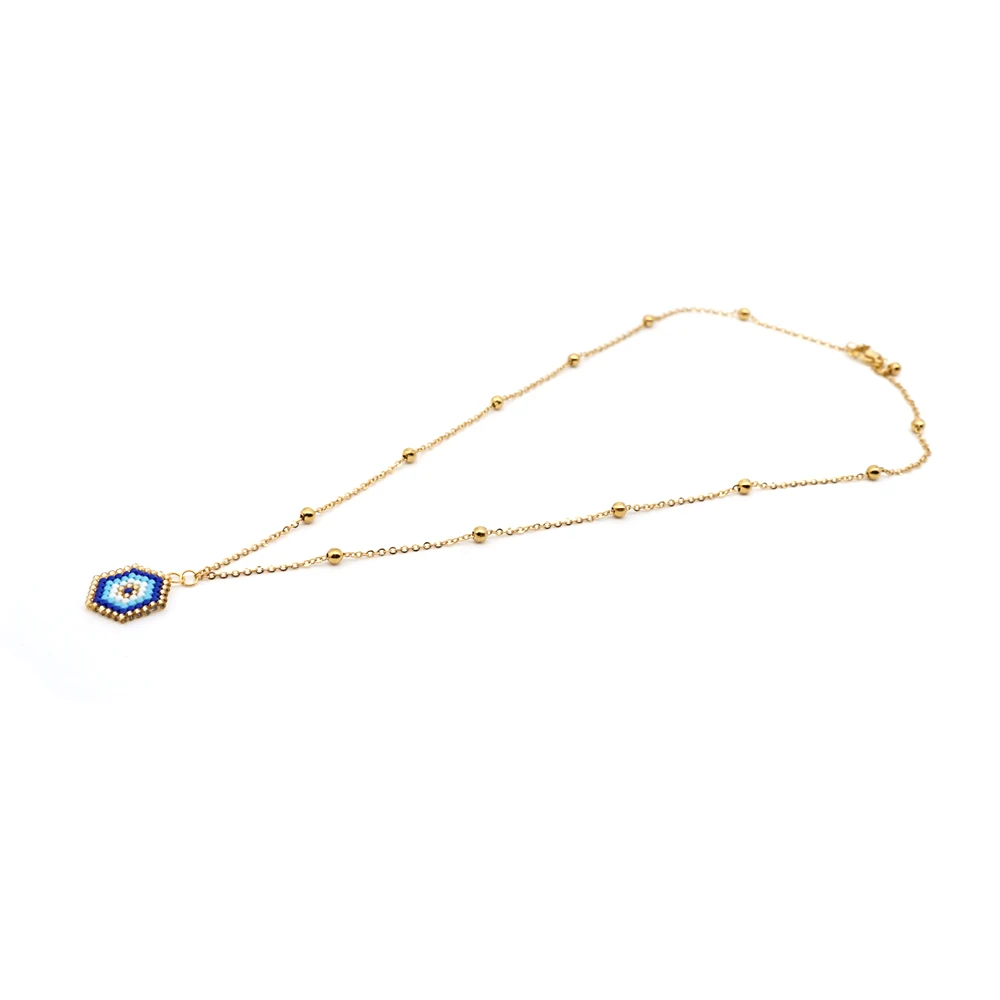 Go2boho, синее ожерелье от сглаза, женское колье MIYUKI, Золотое колье-цепочка, ювелирное изделие, Insta, модный подарок, ожерелье из нержавеющей стали, новинка