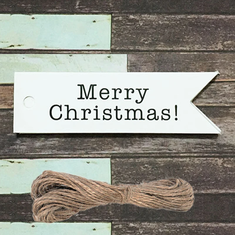 100 шт. бумажные бирки для рукоделия Счастливого Рождества подвески подарков