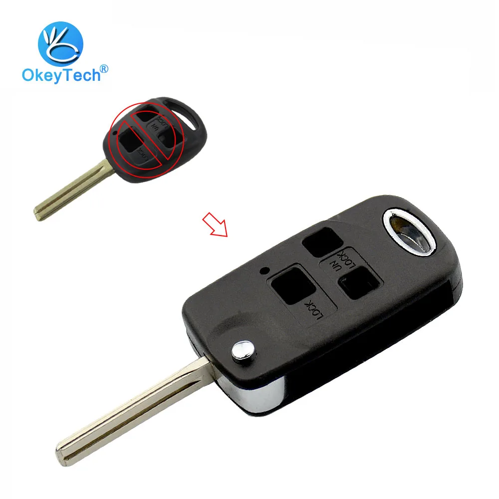 OkeyTech 3 кнопочный складной пульт дистанционного управления автомобильный