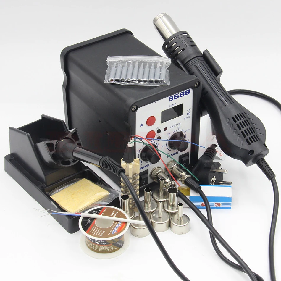 Паяльная станция 8586 700W ESD светодиодная цифровая паяльная BGA с пистолетом горячего