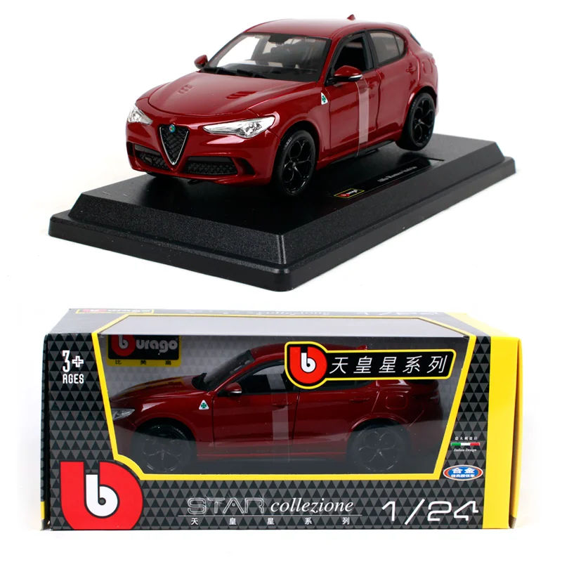 Модель внедорожника Bburago 1:24 Alfa Romeo Stelvio литая модель автомобиля игрушечная новая в