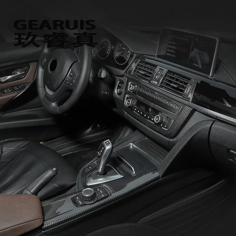 

Car Styling Carbon fiber interior button panel Decoration Cover Trim Sticker frame For BMW 3 Serise F30 3gt F34 Auto Accessories