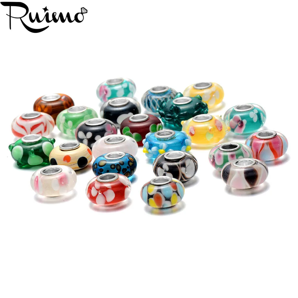 Бусины разделители из муранского стекла 5 шт./лот|glass spacer beads|beads for diybig hole beads |