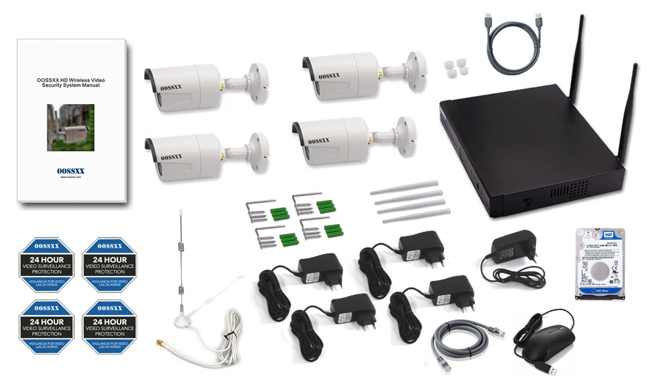 OOSSXX 8CH 1080 P Беспроводной NVR Kit Беспроводной CCTV Камера Системы 2MP для дома и улицы IP67 IP Камера P2P видеонаблюдение Системы